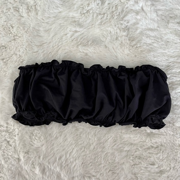 WeWoreWhat NWOT Scrunchie Bandeau Bikini Top in Black - Picture 3 of 5